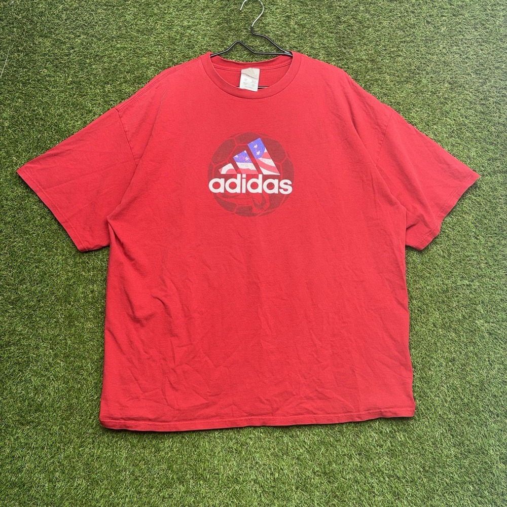 Vintage Adidas Shirt Mens 2XL XXL Red Boxy Y2K Fifa Womens World Cup USA 2003